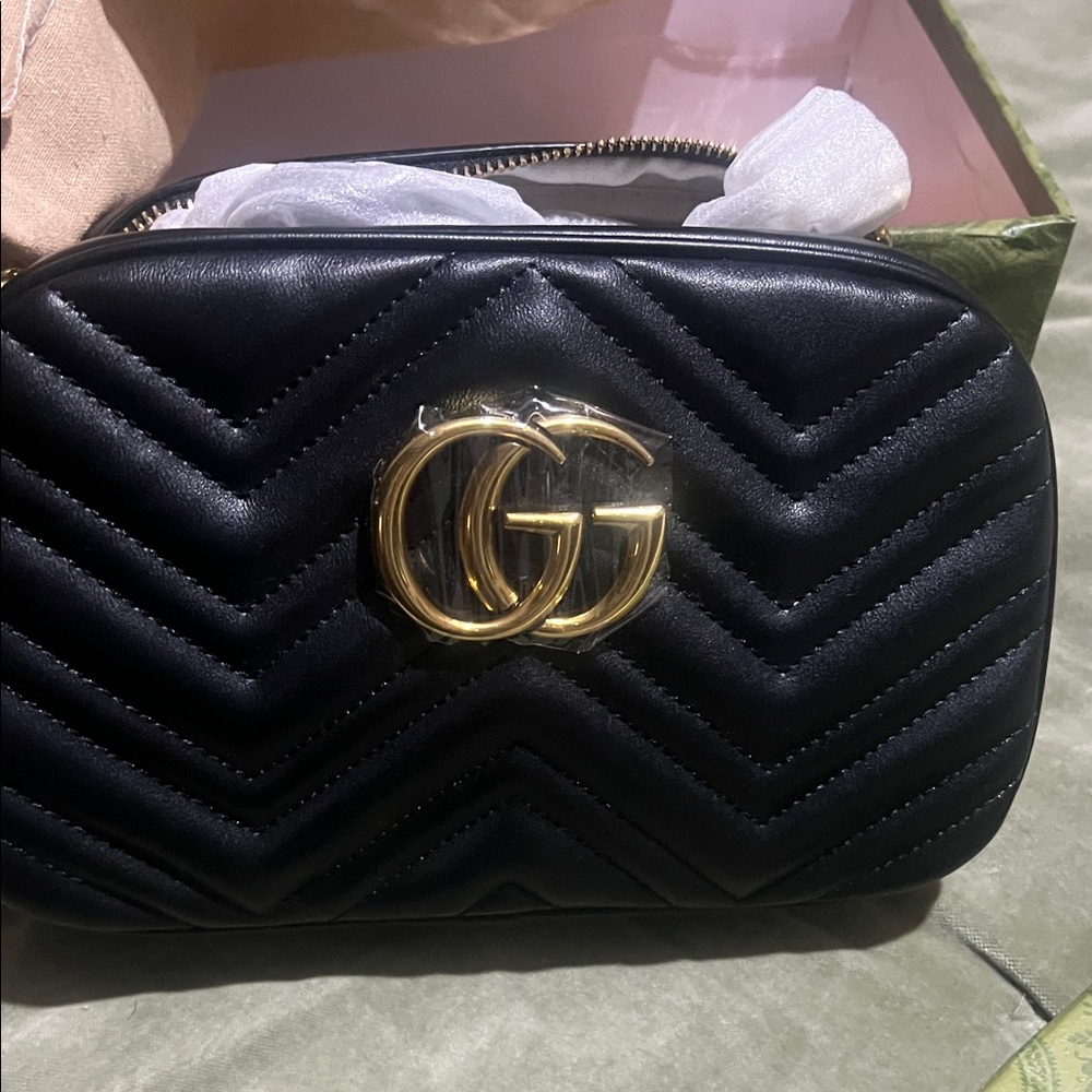 GG Black Quilted Leather Bag